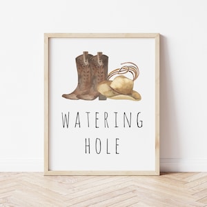 1st Rodeo Birthday Decor | Editable Watering Hole Sign Template | Cowboy First Birthday Party Decorations | Western Sign S229