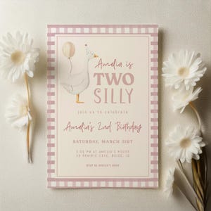Two Silly Goose Birthday Invitation Template
