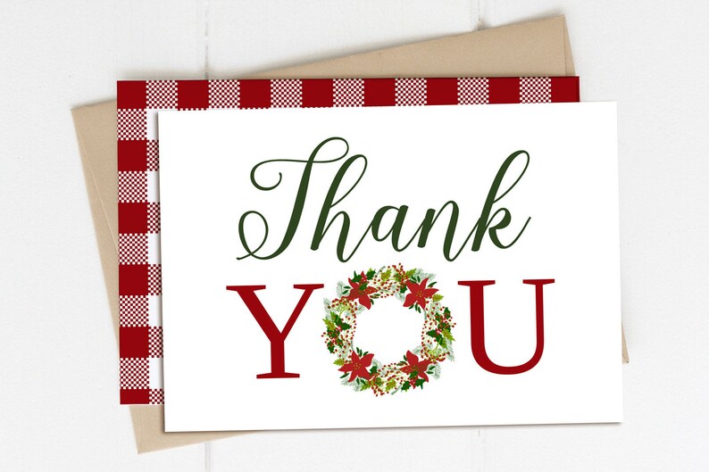 Christmas Thank You Card File Holiday Baby Shower Editable Etsy