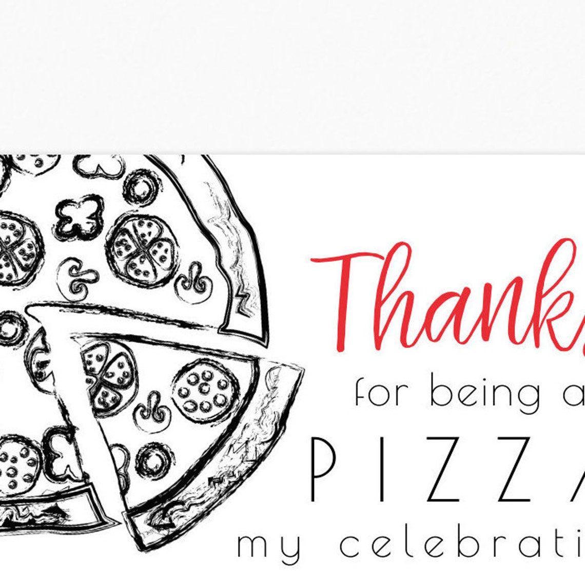 Pizza Thank You Favor Tag Pizza Party Birthday Printable | Etsy