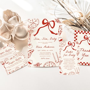 Slice Slice Baby Shower Bundle - Editable Templates | DIY Italian Pizza Baby Shower Printable Package S761