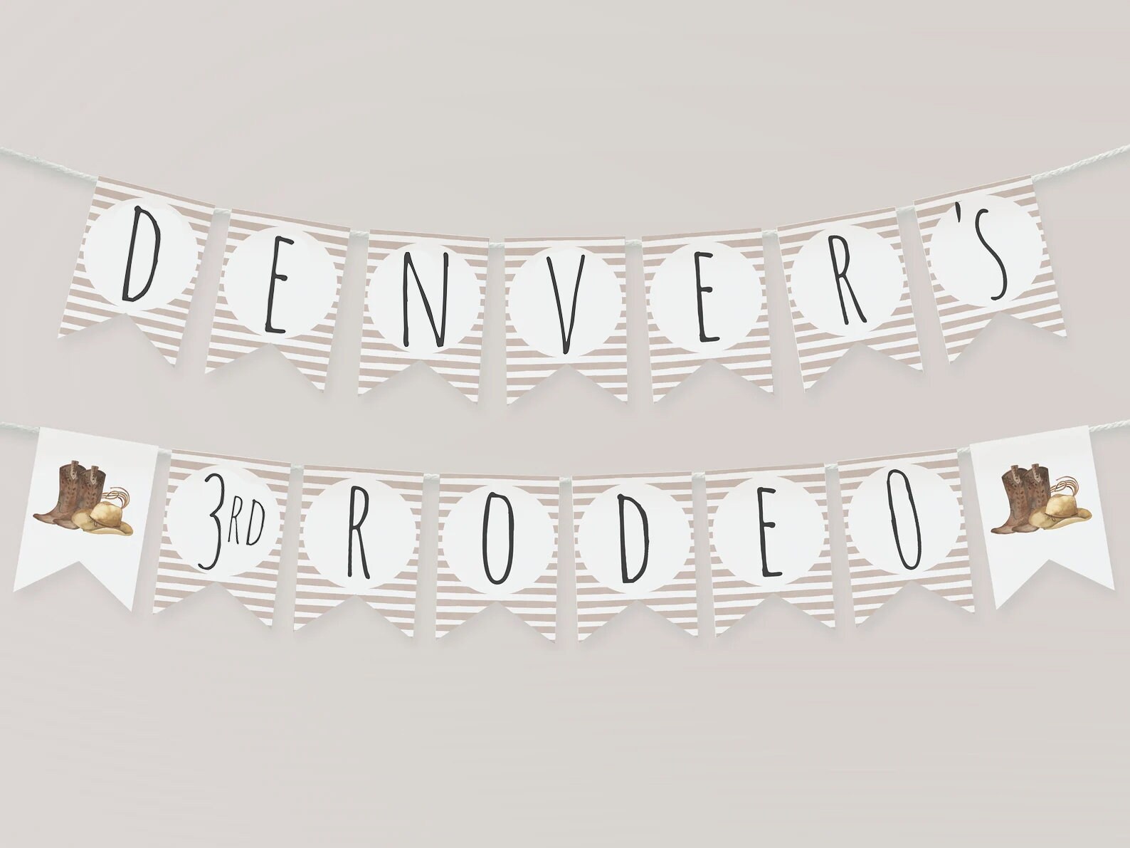 3rd Rodeo Birthday Bundle Editable Templates | Cowboy Invitation ...
