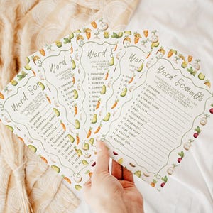 Little Sprout Word Scramble Game Template / Modificabile A Little Sprout is On The Way Baby Shower Game / Farmer's Market Shower S807