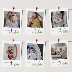 Tractor 1st Birthday Photo Banner Template | Editable Farm Monthly Picture Banner First Birthday Tractor Decor S476