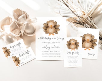Zestaw na Baby Shower z okazji Święta Dziękczynienia "Mały Indyk w drodze" | Zestaw na Baby Shower z okazji Święta Dziękczynienia "Mały Indyk w drodze" Szablony do edycji S337