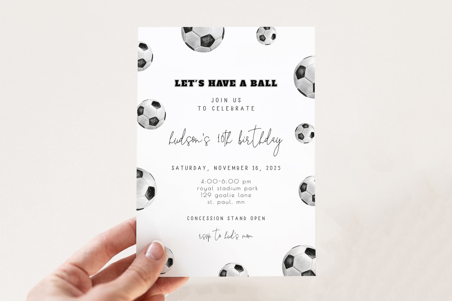 Soccer Birthday Invitation Template Editable Soccer Bday - Etsy