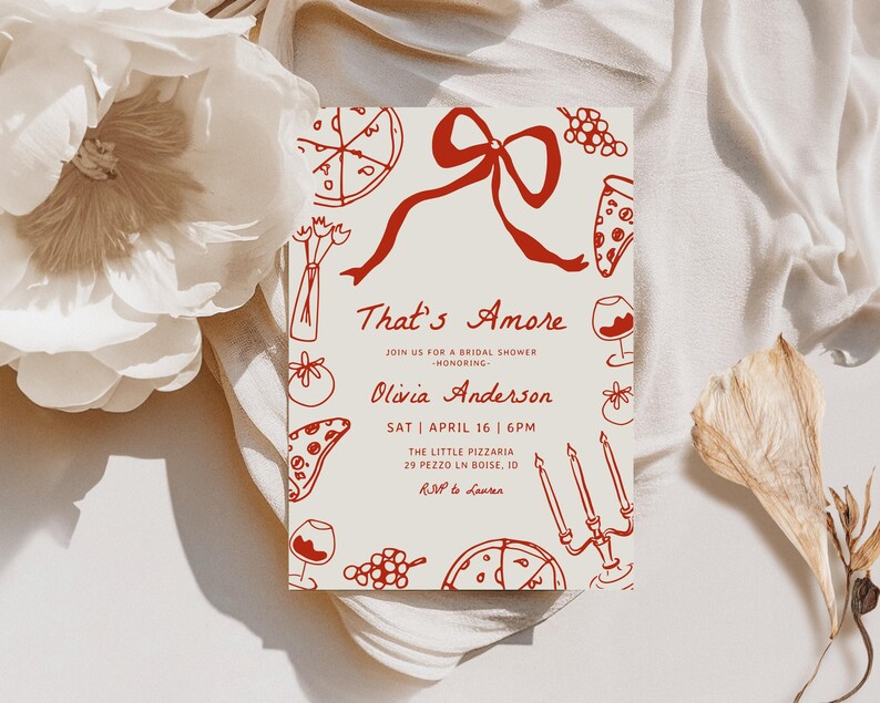 That's Amore Bridal Shower Invitation Template