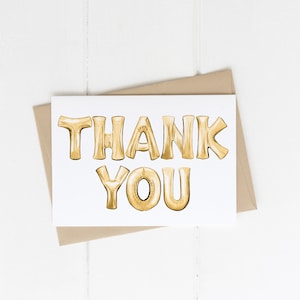 Gold Thank You card | Golden Birthday Stationery Printable Birthday Party Thank You card Editable Template