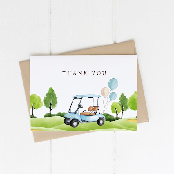 Golf Thank You card Template | Editable Hole in ONE 1st Birthday Thank You | Printable Golf Stationery card S454