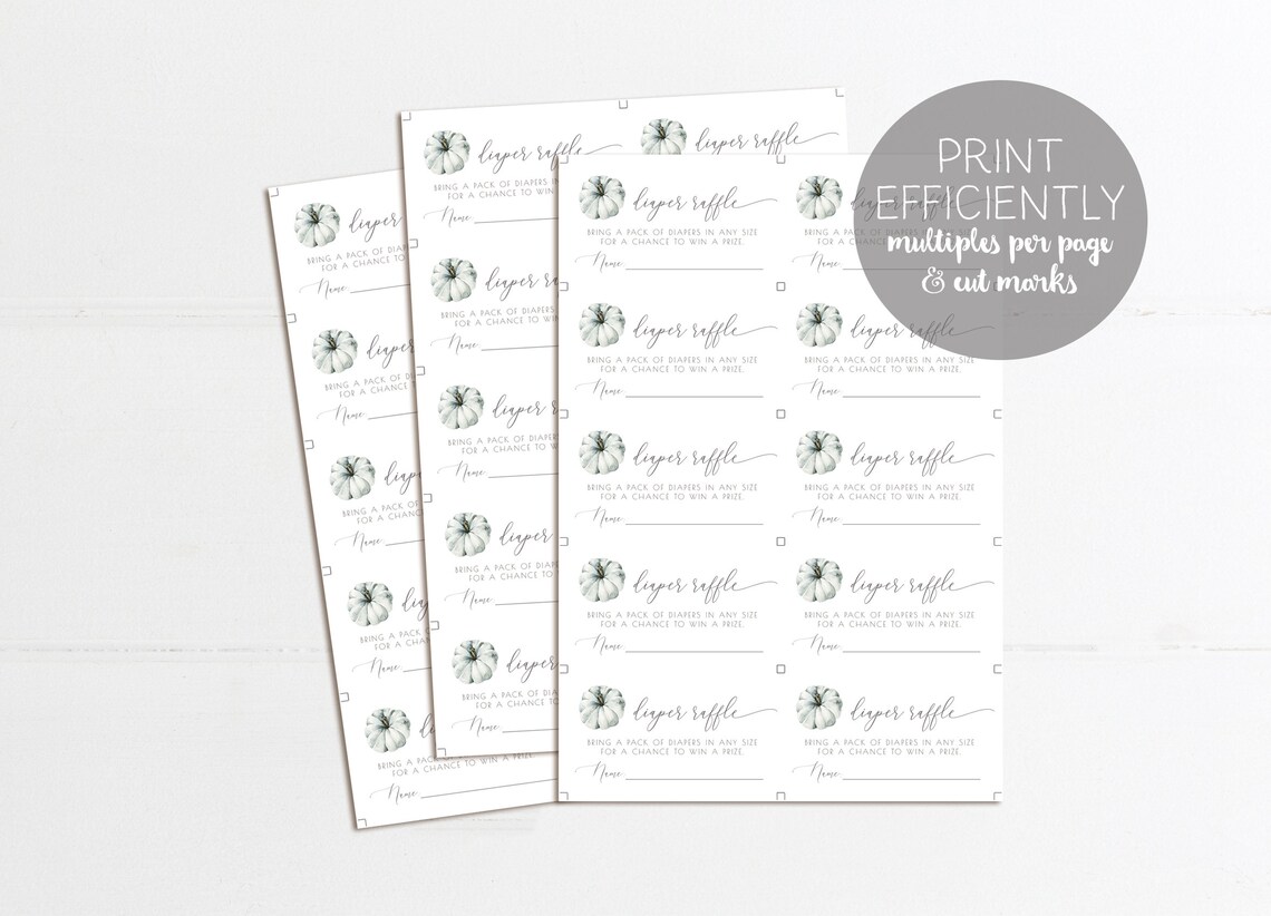 Pumpkin Diaper Raffle Ticket Editable Template Little | Etsy