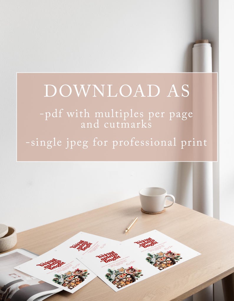 Baking Spirits Bright Christmas Cookie Invitation Template Editable