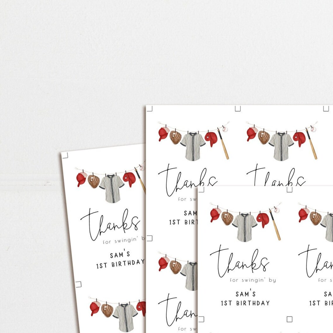 Baseball Thank You Favor Tag Template | Red and Blue Rookie Year 1st ...