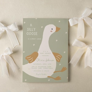 Silly Goose Baby Shower Invitation -Editable Template