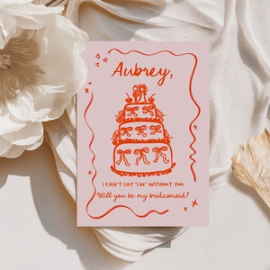 Bewerkbare sjabloon bruidsmeisje voorstel kaart | Met de hand getekend: Will You Be My Bridesmaid / Maid of Honor Card Can't Say I Do Without You S662