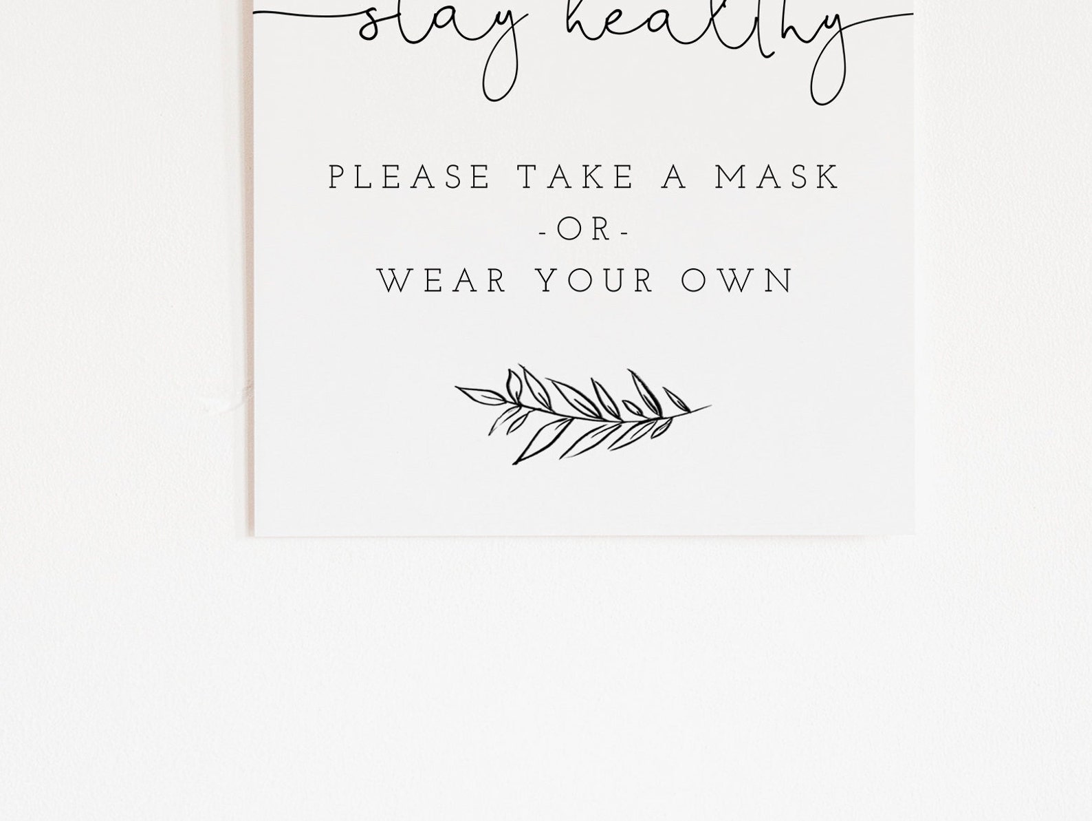 Wear a Mask Sign Take a Mask Baby Shower Sign Editable Etsy