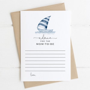 Consejos sobre veleros para el baby shower de la futura mamá, juego imprimible, palabras sabias de Nauticall para baby shower de parejas / S108