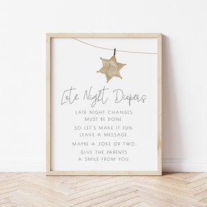 Cowboy Late Night Diapers Baby Shower Game Editable Printable Template | Cowgirl Western Leave a Note on Diaper S227 S228 S245 S253 S262
