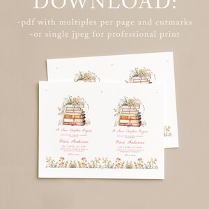 A New Chapter Bridal Shower Invitation Template - Editable Her Next Chapter Begins Wedding Shower Invite - DIY Book Invitation S776 image 6