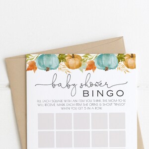 Pumpkin Baby Shower Bingo Editable Printable Game Little - Etsy