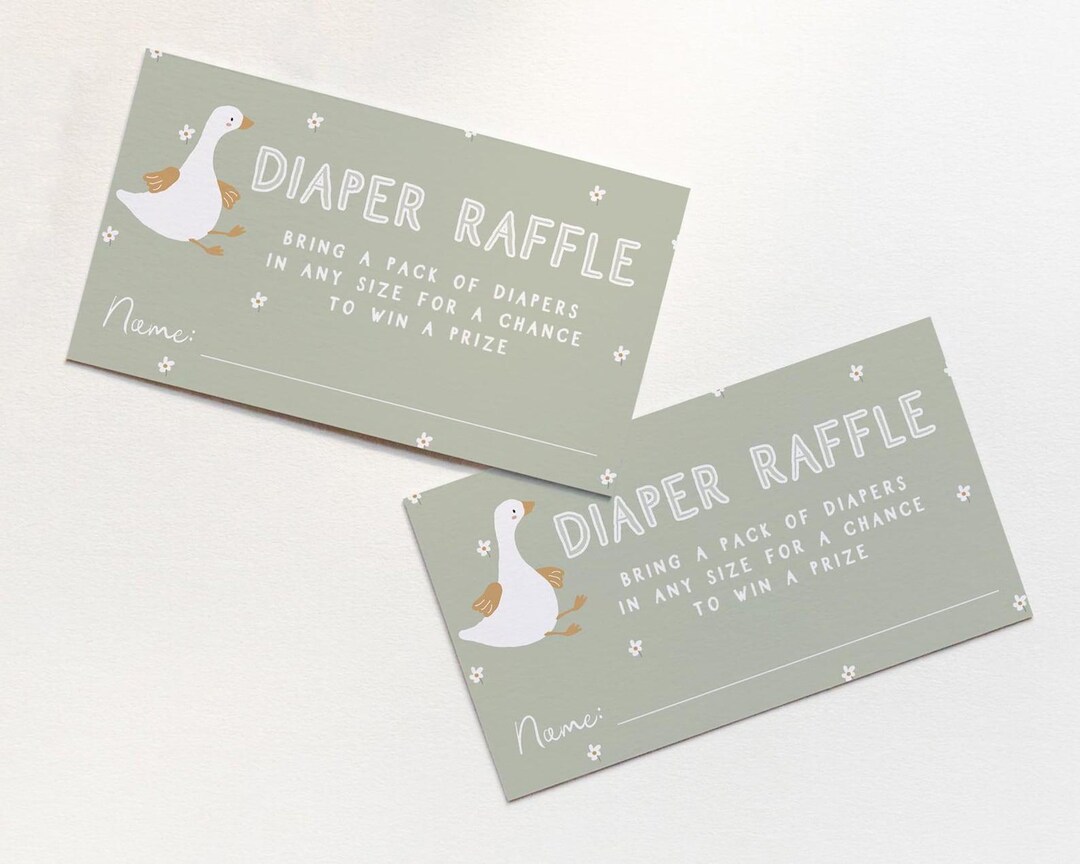 Goose Diaper Raffle Ticket Editable Template for Silly Goose Baby ...