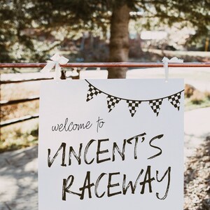 Race Car Welcome Sign Template | Editable TWO Fast Birthday Party ...