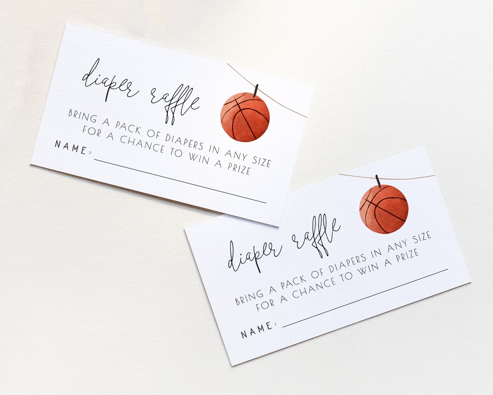 Basketball Diaper Raffle Ticket Template | Sports Boy Baby Shower ...