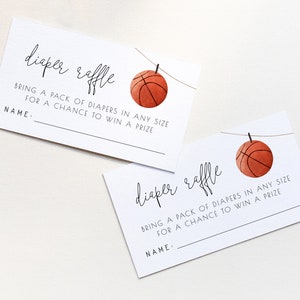 Basketball Diaper Raffle Ticket Template | Sports Boy Baby Shower Editable Printable Insert | Basketball Raffle Ticket S290 S442 S608