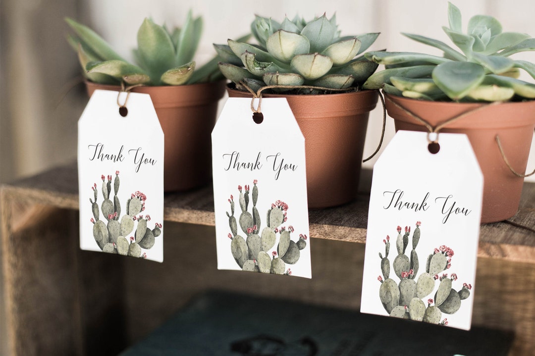 Cactus Thank You Favor Tag Desert Baby Shower Editable - Etsy