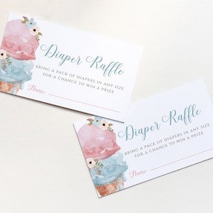 Eis-Windel-Verlosung bearbeitbares Ticket | Hier ist die druckbare Vorlage für die Babyparty Eiscreme Gender Reveal S497