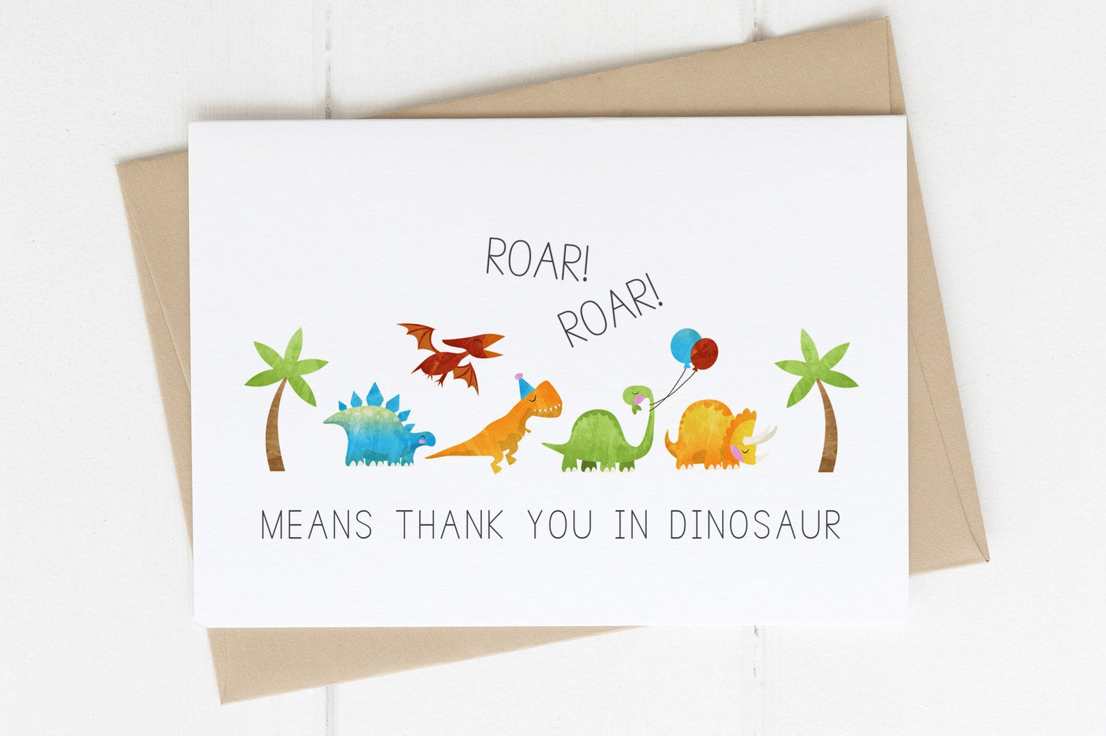 Dinosaur Thank You Card Template Cakeivore Printable Etsy