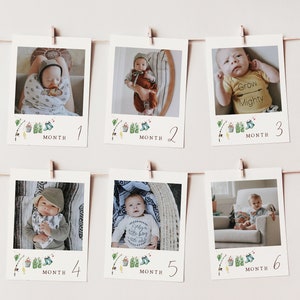 Fishing 1st Birthday Photo Banner Template | Editable 12 Month O-FISH-ally ONE Picture Banner | Little Fisherman First Birthday Decor S464