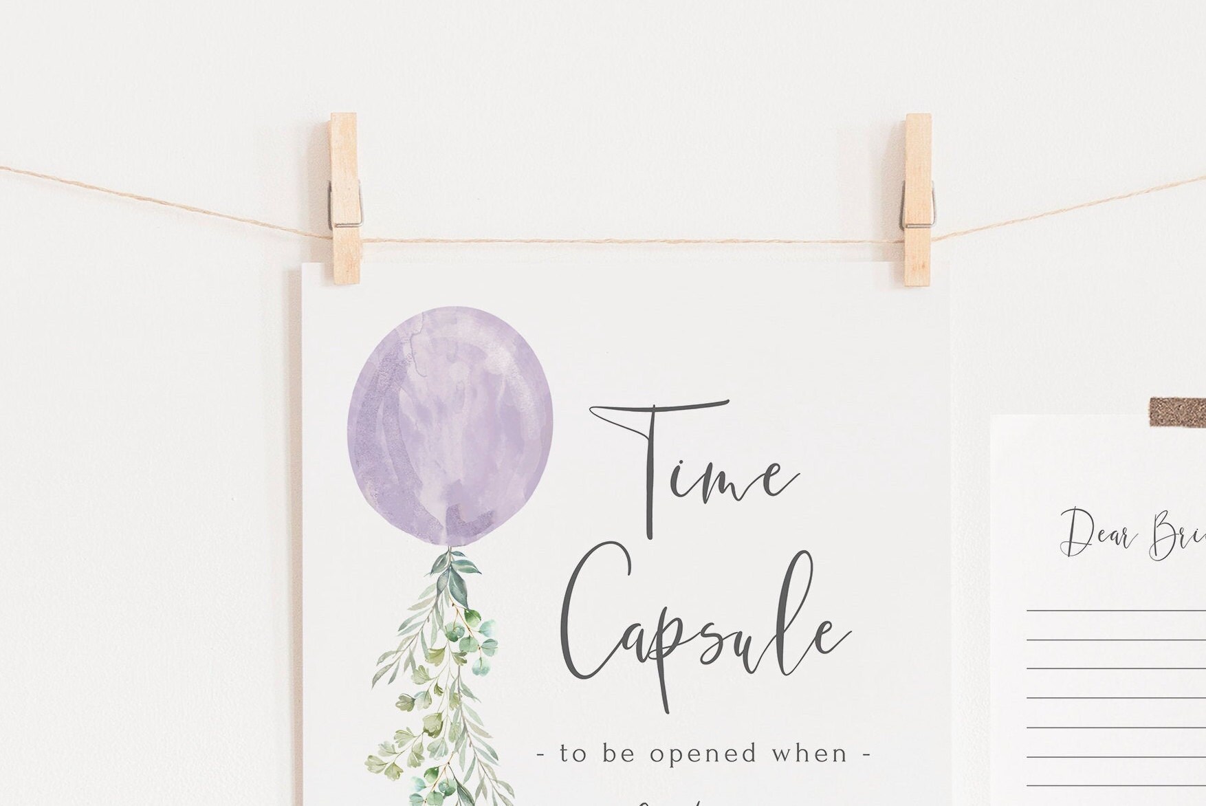 Girl Time Capsule 1st Birthday Template Editable Purple - Etsy