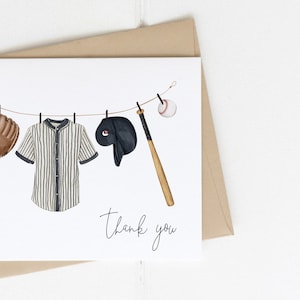 Baseball Thank You Card Template | Rookie Year Birthday Party Editable ...