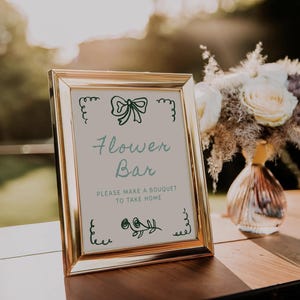 Flower Bar Template for Fresh Off the Market Shower | Editable Farmer&#39;s Market Baby Shower Printable Decor S842