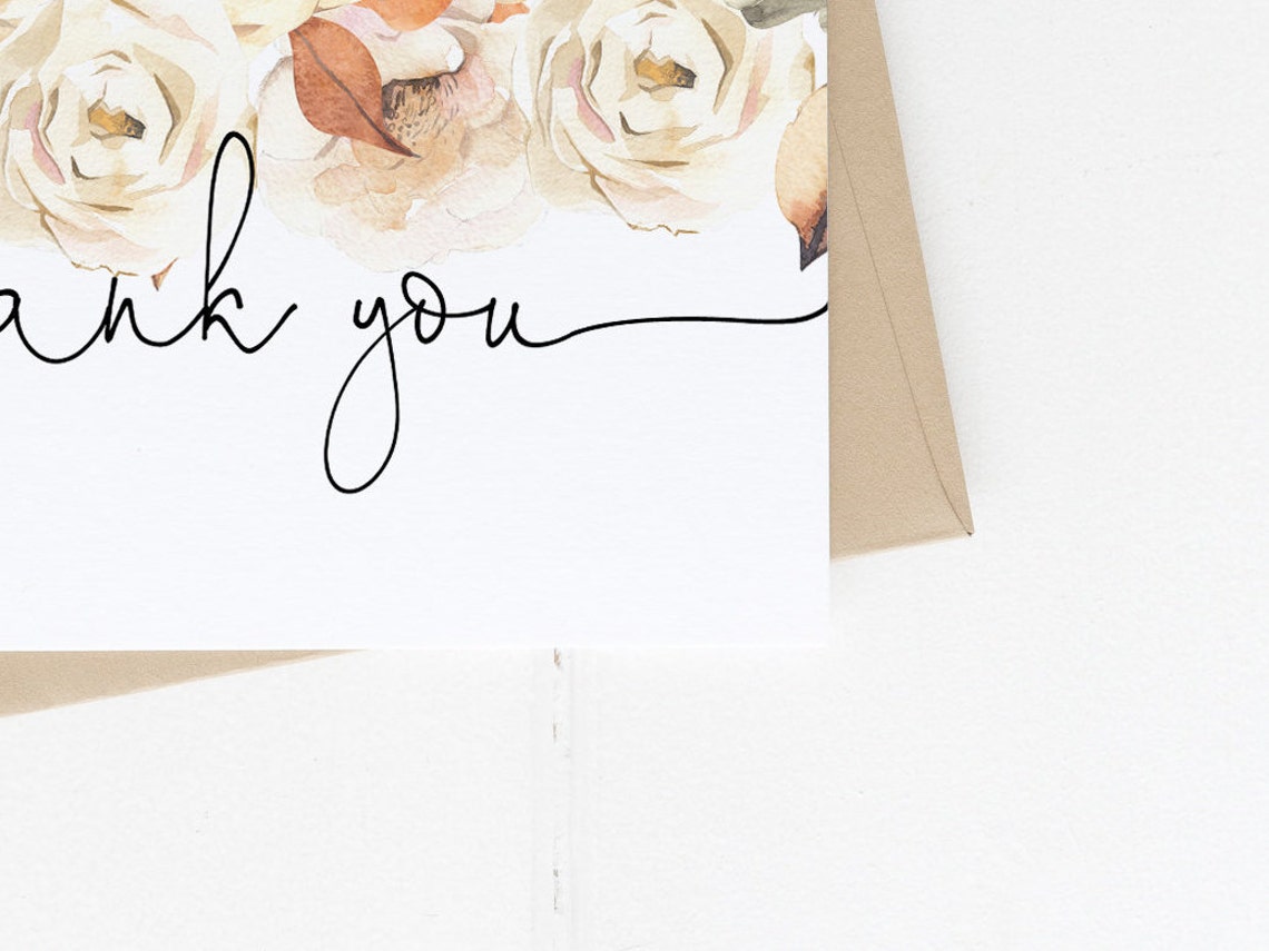 Fall Thank You Card Printable File Fall Foliage Baby Shower - Etsy