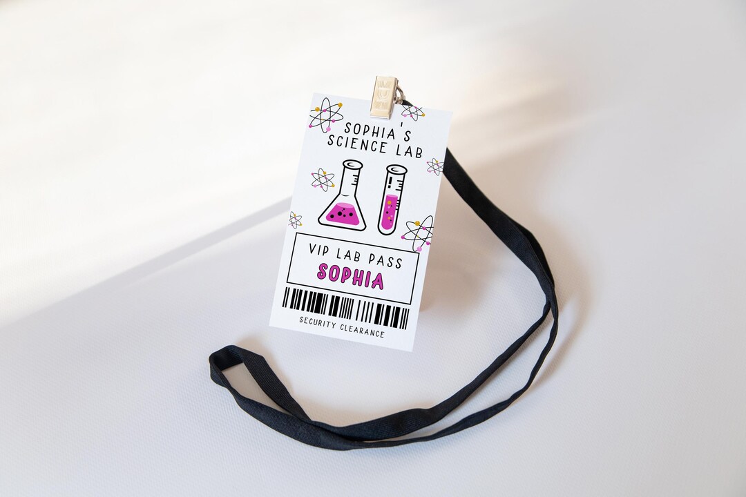 Lab Tag Dual Science Badge Template - Editable Lab Tag Digital Download S763 - Etsy