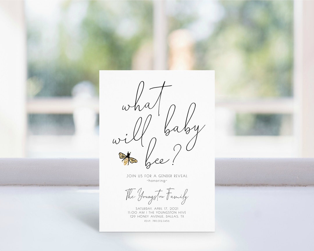 What Will It Bee Gender Reveal Invitation | He or She What Will Our ...
