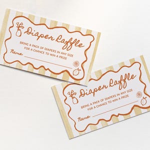 Modèle de tombola de couches cultivées localement | Insert imprimable modifiable pour baby shower du marché fermier | Apportez des couches avec des produits dessinés à la main S877