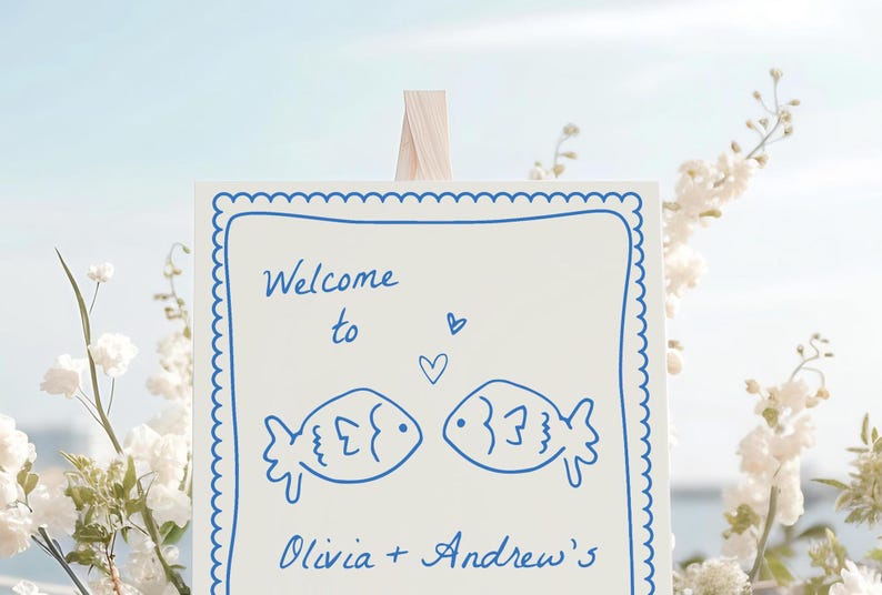 Welcome Tooffish Fish Welcome Sign Template | Editable Hand Drawn Two Less Fish in the ...