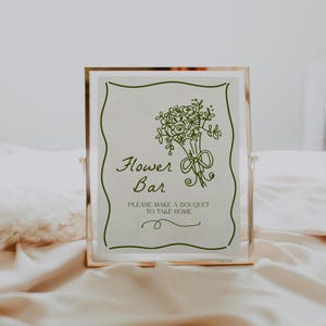 Flower Bar Sign Template | Editable Love in Bloom Make a Bouquet Sign Decor | Floral Bouquet Wedding Shower DIY S791