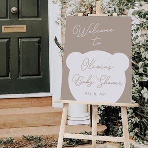 Bearly Wait Welcome Sign - Editable Template | DIY We Can Bearly Wait Teddy Bear Baby Shower Printable Poster S835