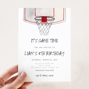 Basketball Birthday Invitation Template | Editable Boy Sports Bday Party Printable Invite | It&#39;s Game Time S441