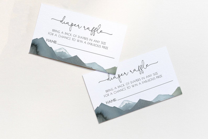 Bring a Pack of Diapers Mountain Baby Shower Printable Ticket Adventure Awaits Diaper Raffle Ticket Editable Template Instant Download