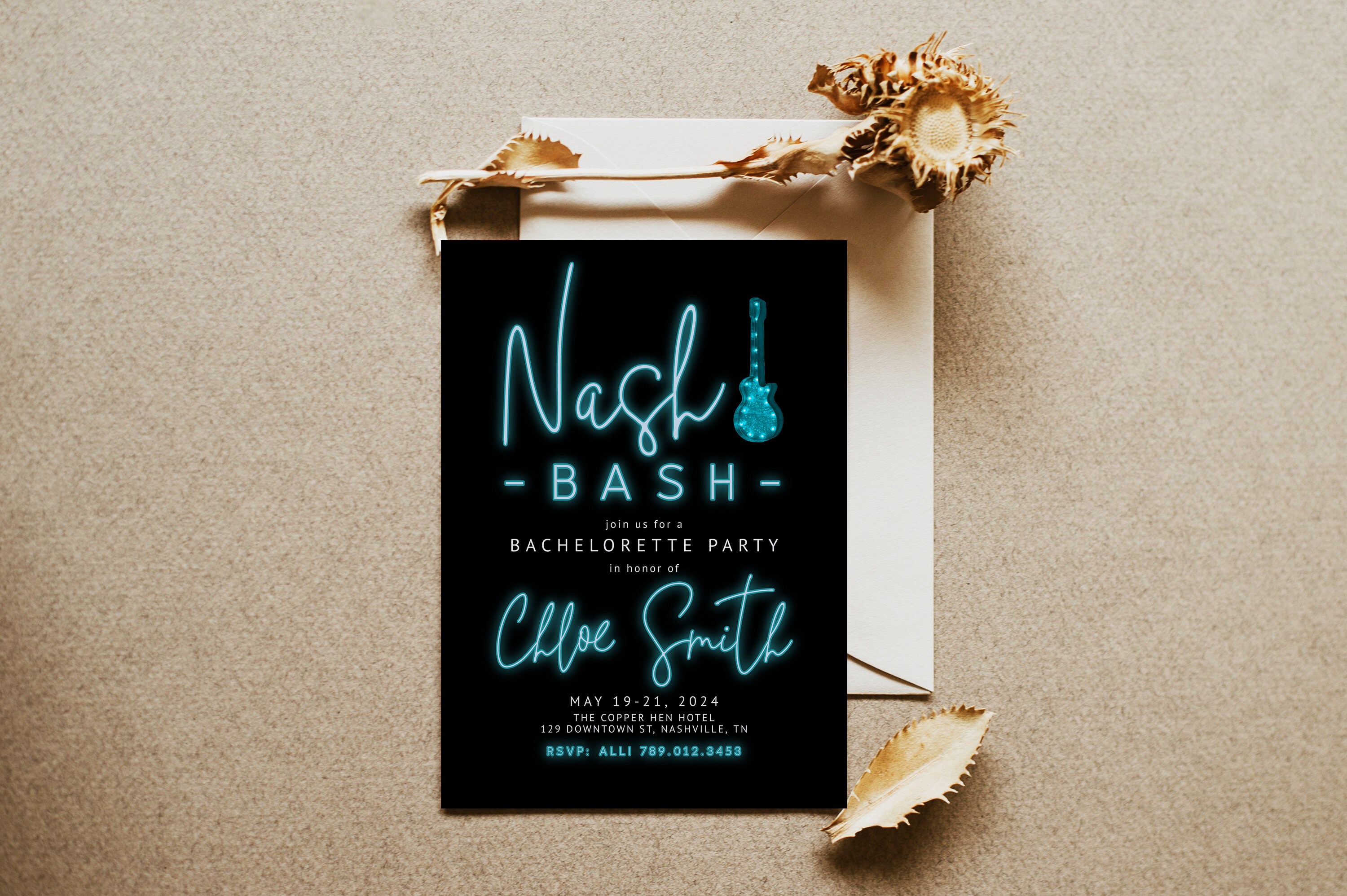 Nash Bash Bachelorette Party Invitation Nashville Bridal Etsy 日本