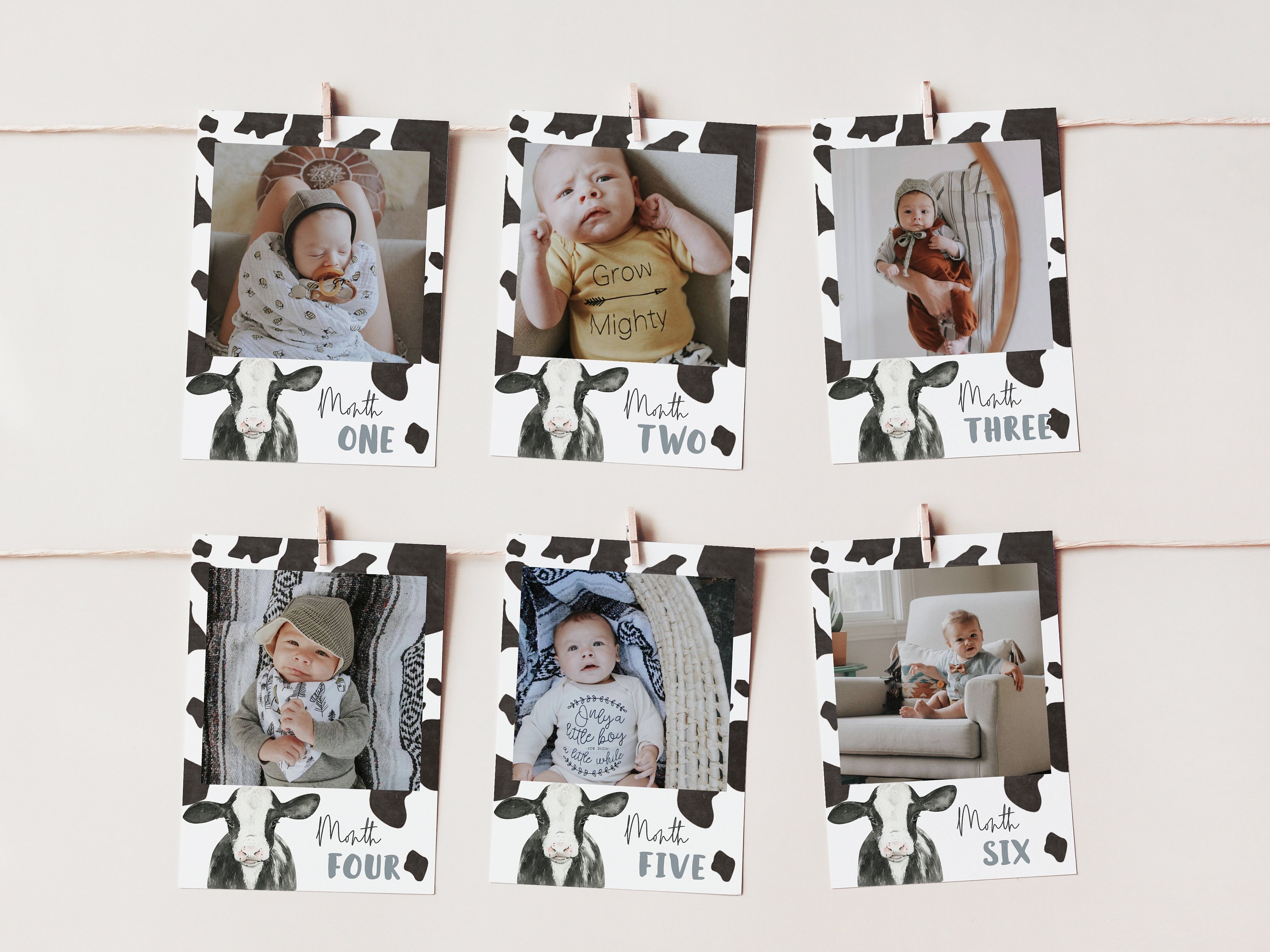 Cowboy Fotobanner Zum 1. Geburtstag – 13 Monats-Fotos, Bauernhof-Thema, Für Baby-Junge Oder -Mädchen