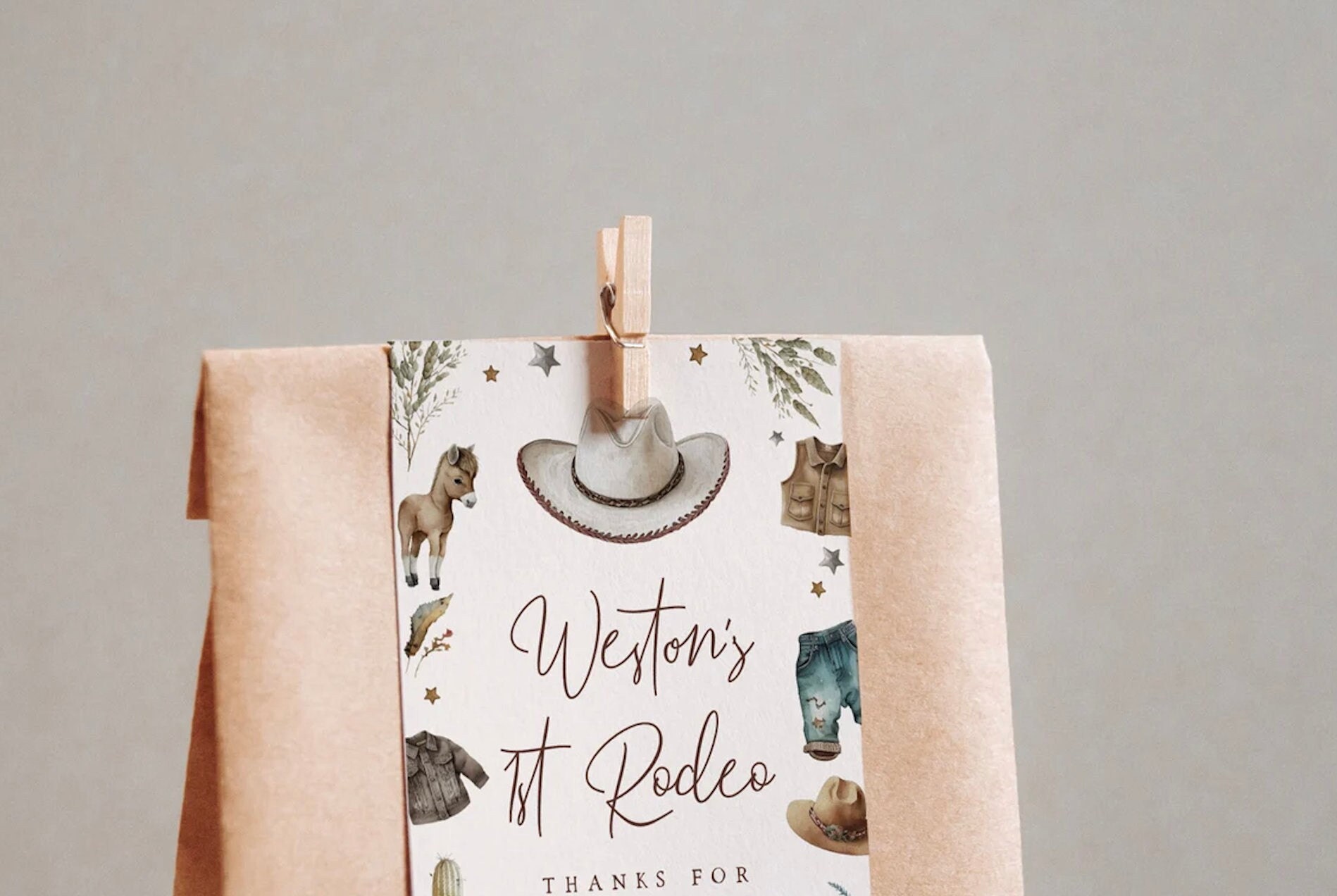 Editable 1st Rodeo Favor Tag Template | Cowboy 1st Birthday Printable ...