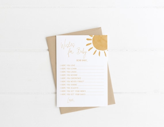 Sunshine Wishes for Baby Shower Template Printable Game Sun - Etsy
