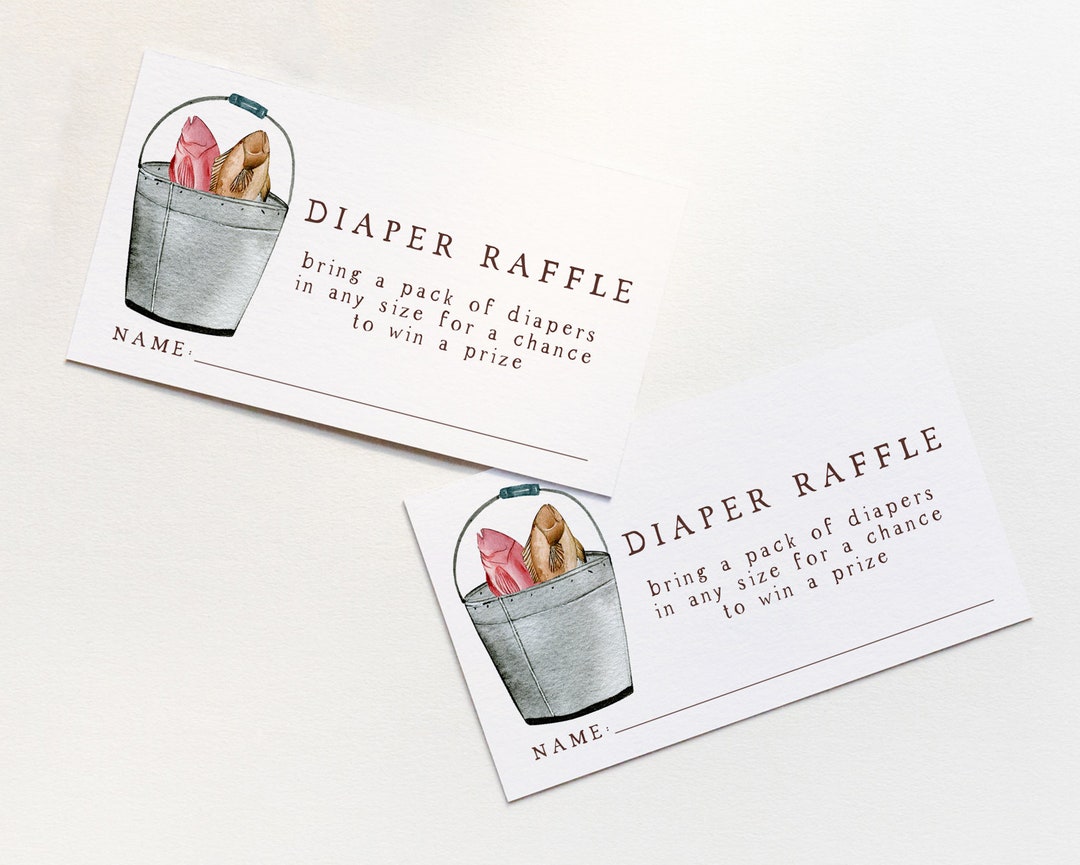Fishing Diaper Raffle Ticket Template | Editable Fisherman Baby Shower ...