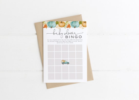 Pumpkin Baby Shower Bingo Editable Printable Game Little - Etsy