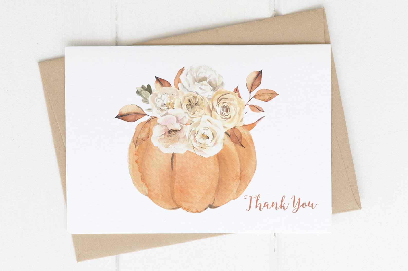 Pumpkin Thank You Card File Printable Instant Download | Etsy